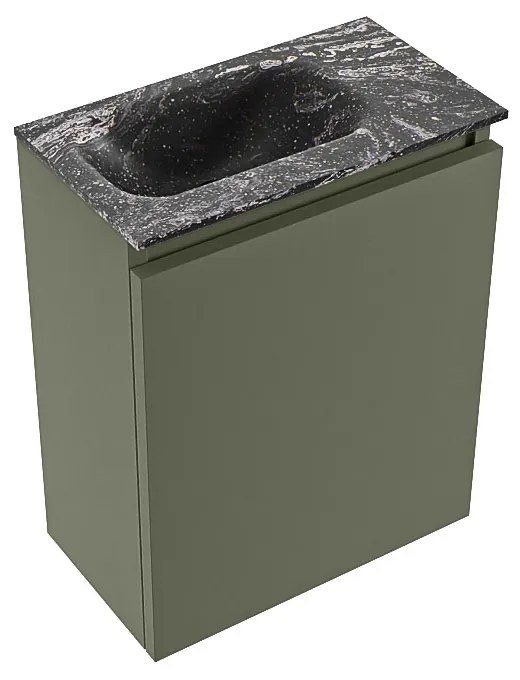 Mondiaz Ture DLux toiletmeubel 40cm army met wastafel lava links met kraangat