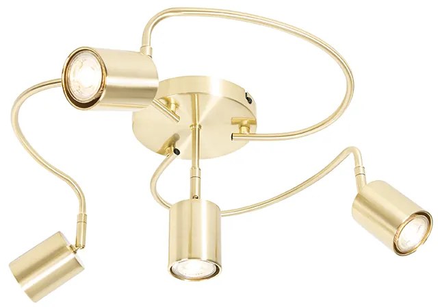 Moderne plafondspot messing verstelbaar 4-lichts - Java