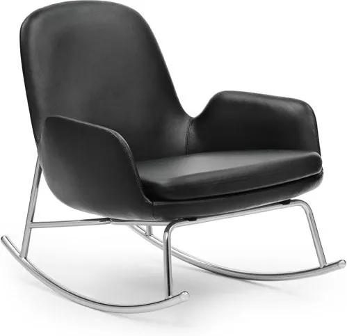 Normann Copenhagen Era Rocking Chair Low schommelstoel Leder Tango zwart