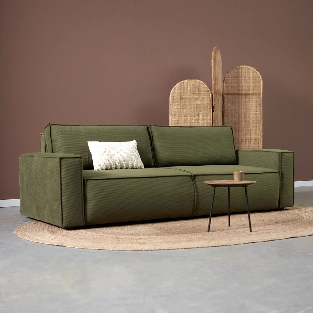 Tweepersoons Slaapbank Ribstof Groen