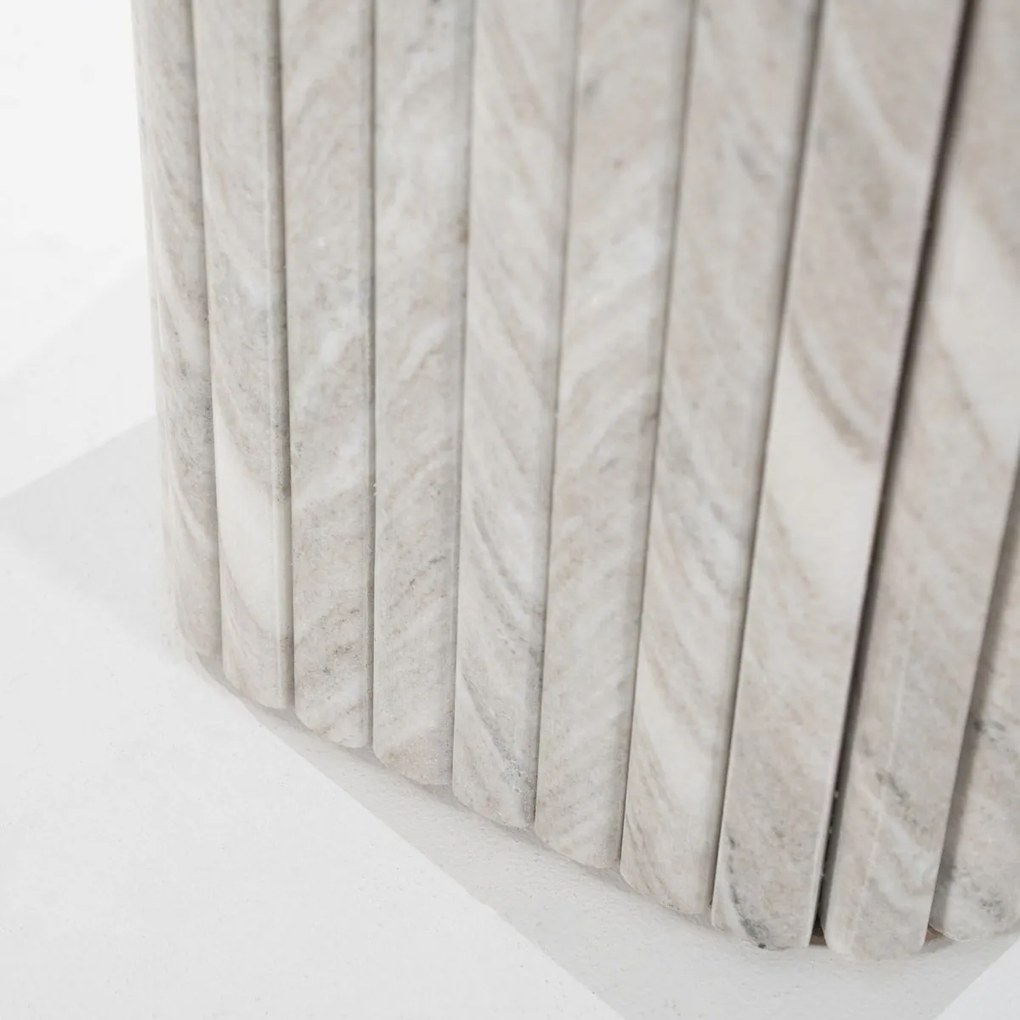 Bijzettafel Marmer Latjes - 45 X 45cm.