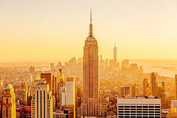 Foto Golden sunset in Manhattan, New York City, USA, Alexander Spatari