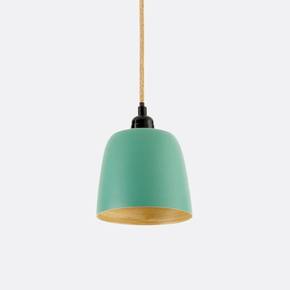Hanglamp in gekleurd bamboeØ15 cm, Bineta
