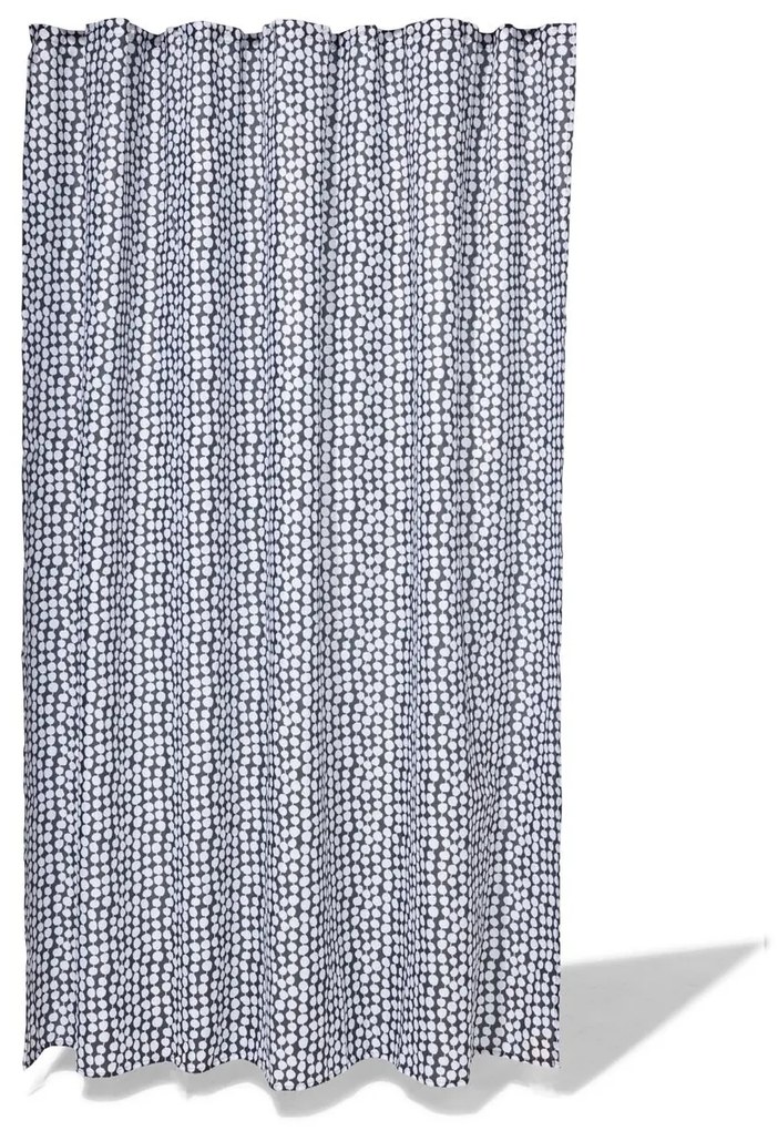 HEMA Douchegordijn 180x200cm Textiel Zwart/wit (zwart/wit)