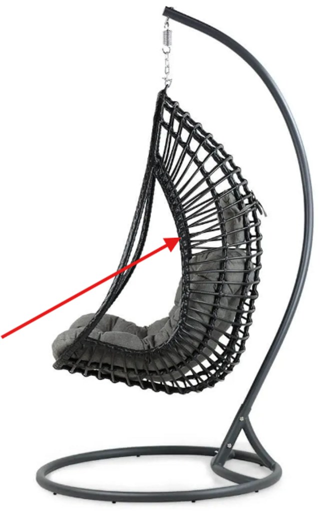 Coco Vedella Hangstoel Wicker/Aluminium Zwart