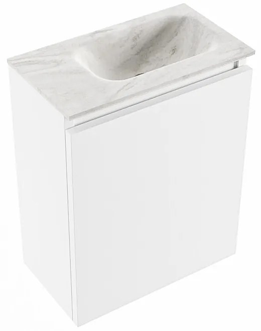 Mondiaz Ture DLux toiletmeubel 40cm talc met wastafel ostra rechts zonder kraangat