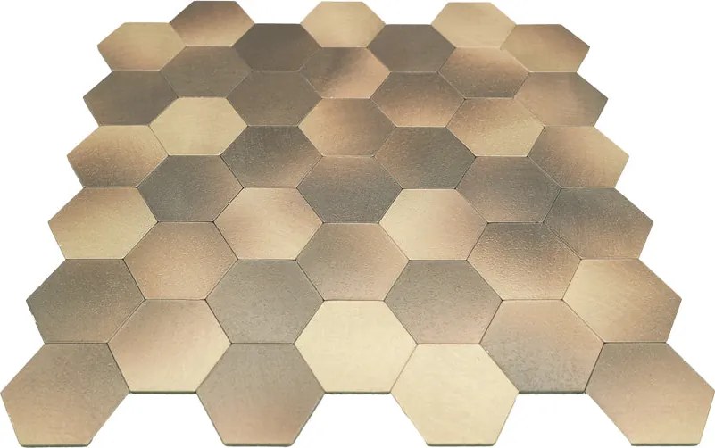 Zelfklevende Mozaïektegels Metaal | Hexagon Goud | 28,8×29,2 cm | Keuken, Bad & WC