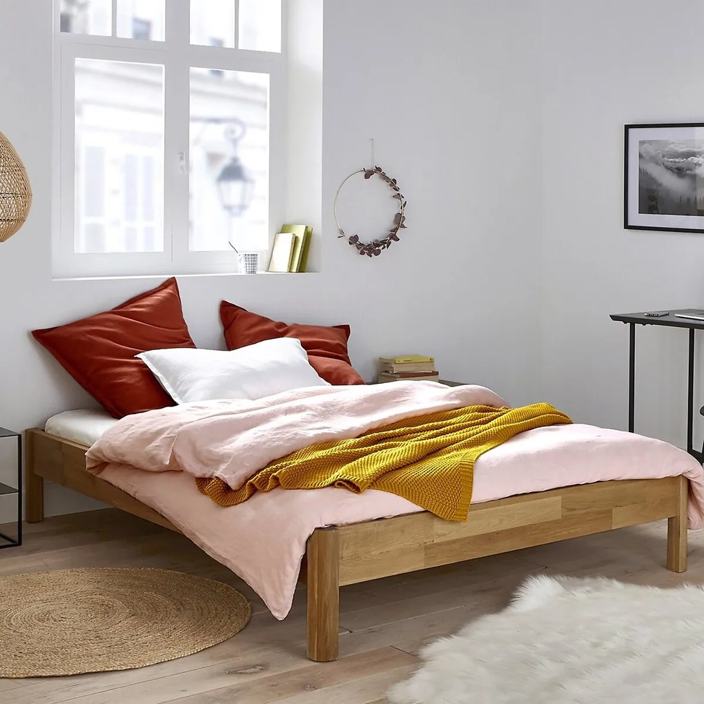 Bed in massief eik zonder beddenbodem, Zulda