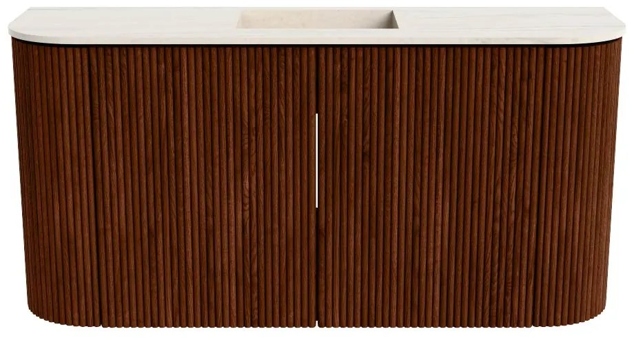 Mondiaz Joya DLux 85cm toiletmeubel ronding links/rechts ruby met wastafel faye midden zonder kraangat meli