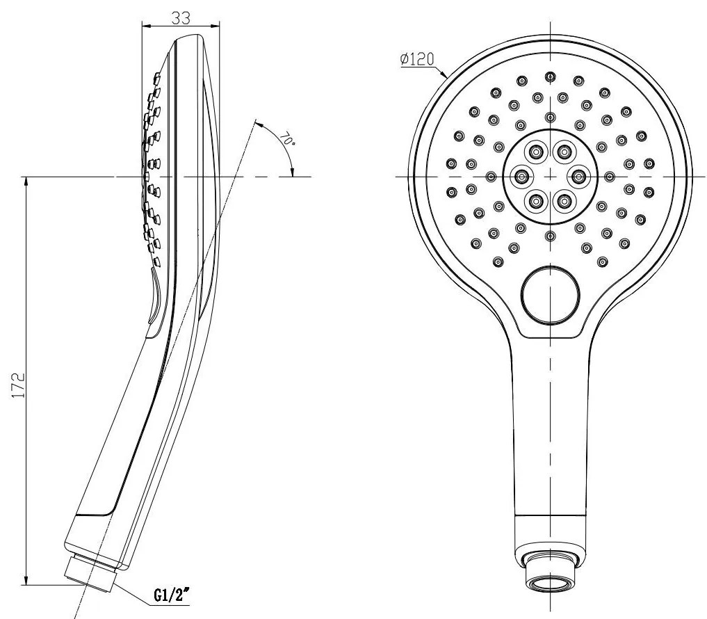 Saniclear Evolution opbouw regendouche met 20cm hoofddouche en 2 standen handdouche geborsteld messing