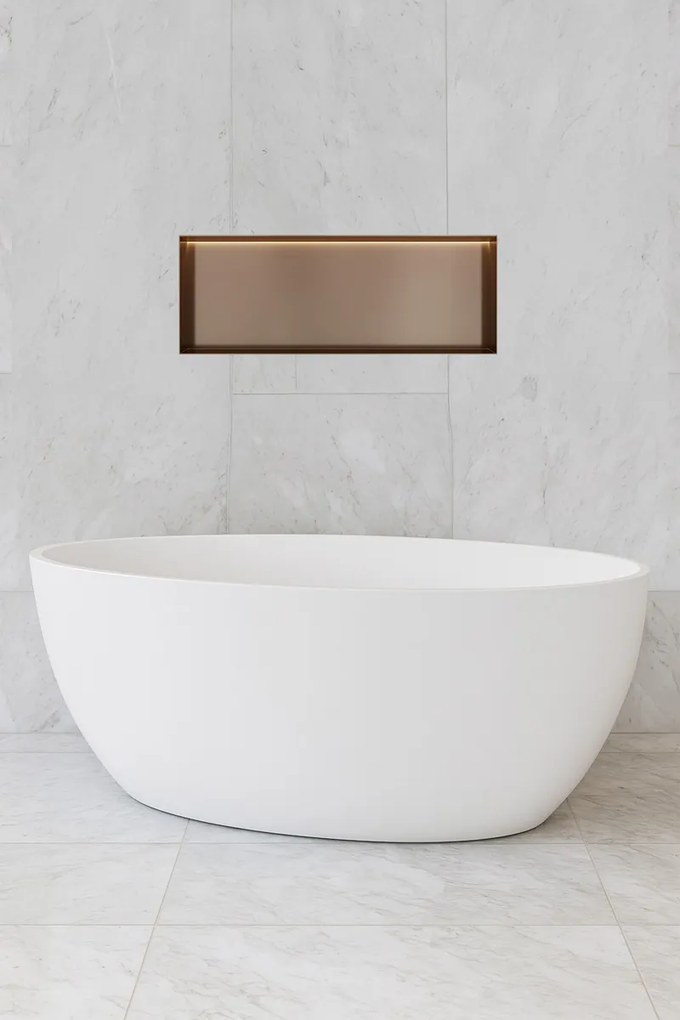 Hotbath &More frameless inbouwnis met verlichting 30x80x10cm tuscan bronze