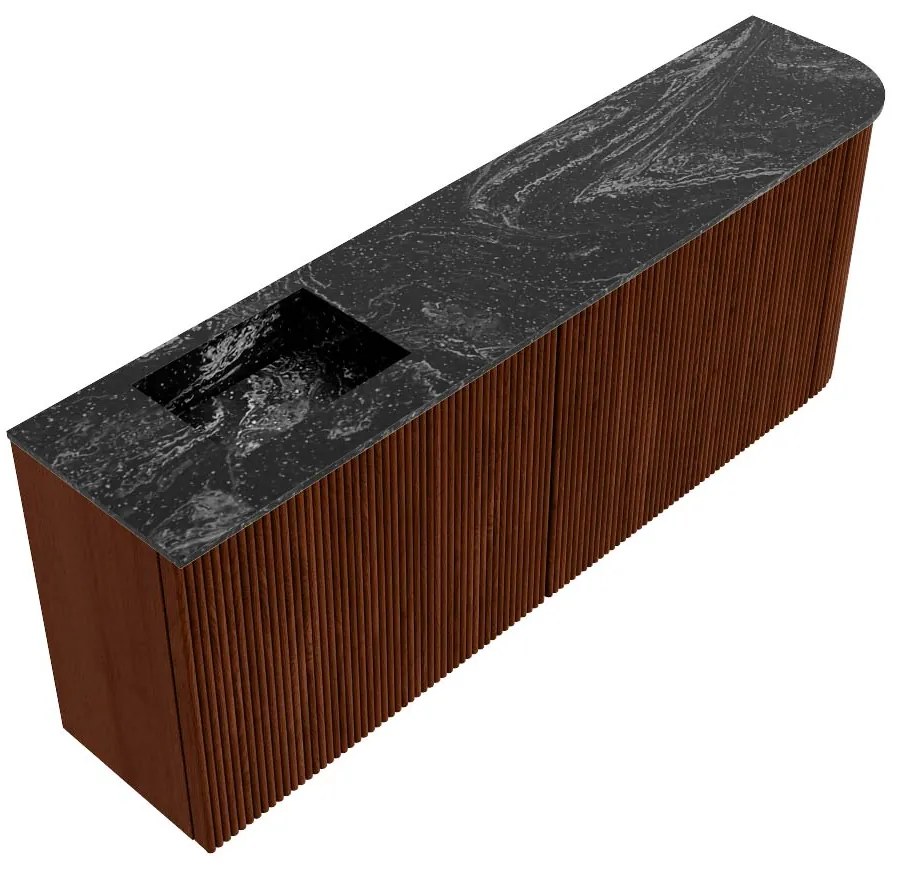 Mondiaz Joya DLux 110cm toiletmeubel ronding rechts ruby met wastafel faye links 1 kraangat lava