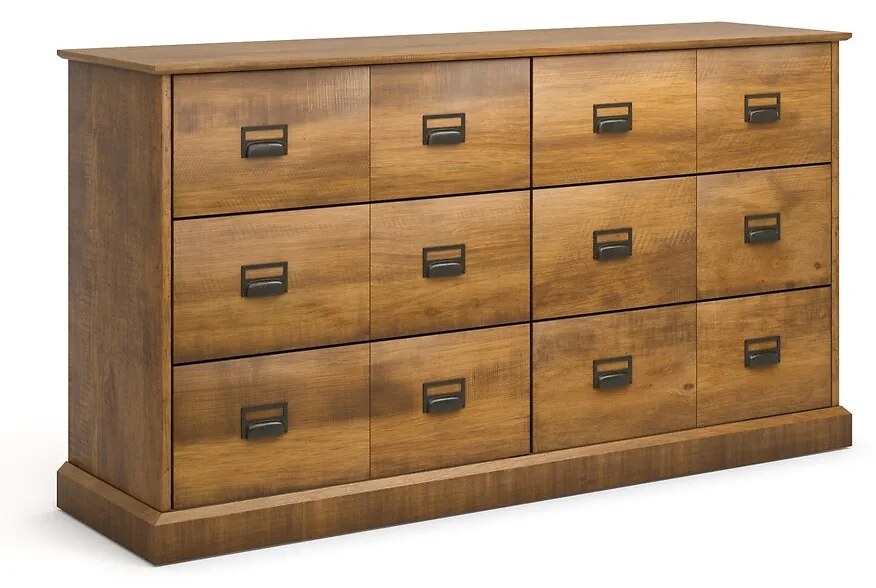 Ladekast, massief dennenhout, 6 lades, Lindley