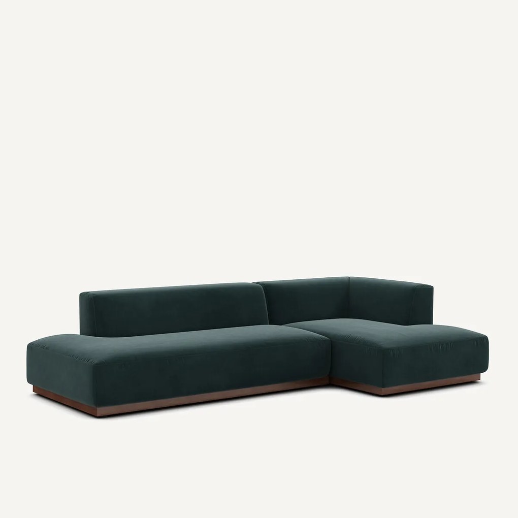 Rechter hoekbank XL in fluweel, Jacopo