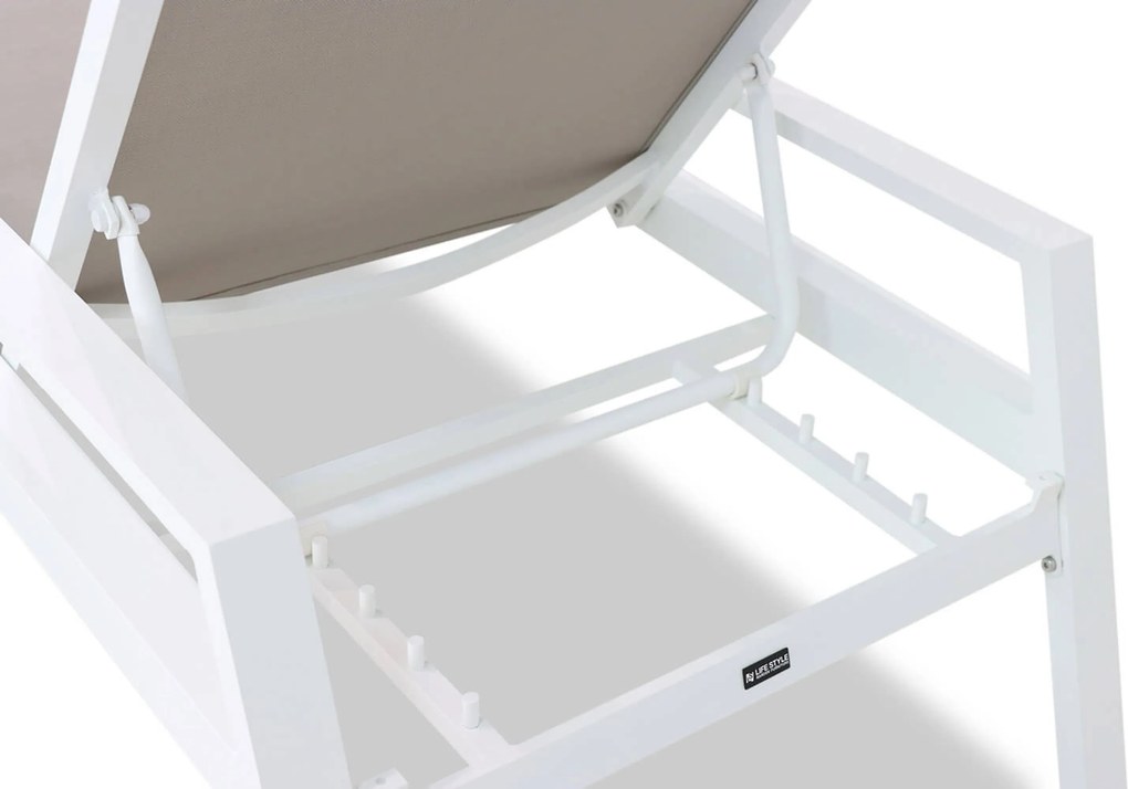 Lifestyle Garden Furniture Licata Ligbed Verstelbaar Aluminium/Textileen /Aluminium/textileen Wit
