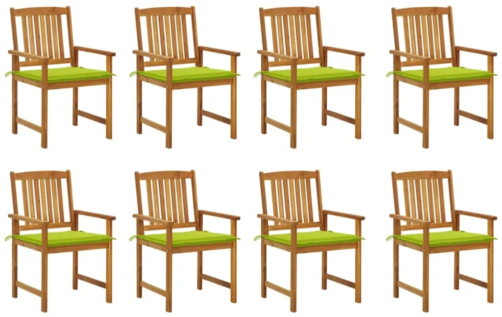 vidaXL Tuinstoelen 8 st met kussens massief acaciahout