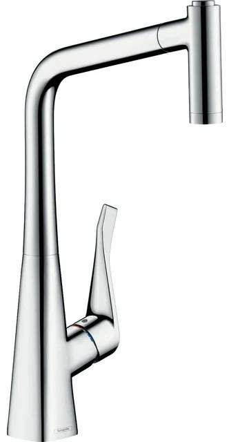 Hansgrohe Metris 1-gr keukenmkr 320 m/uittrekb vuistdche 2jet chrm 14780000