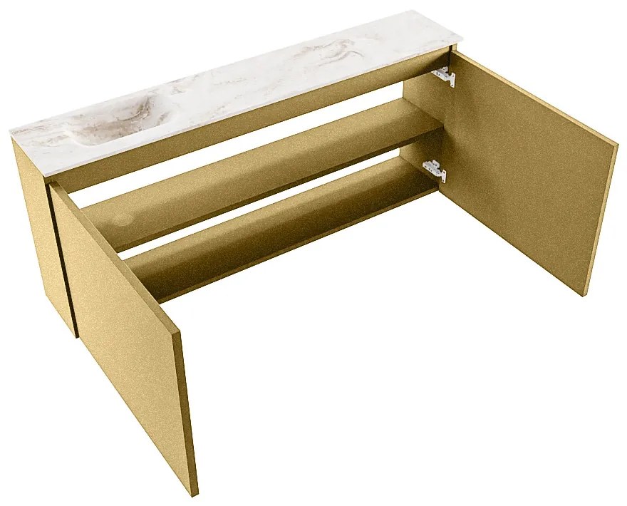 Mondiaz Ture DLux toiletmeubel 120cm oro met wastafel frappe links zonder kraangat