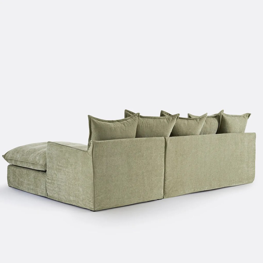 Hoekbank rechts, met afneembare hoes, 4-zits, in gemêleerd polyester, ODNA