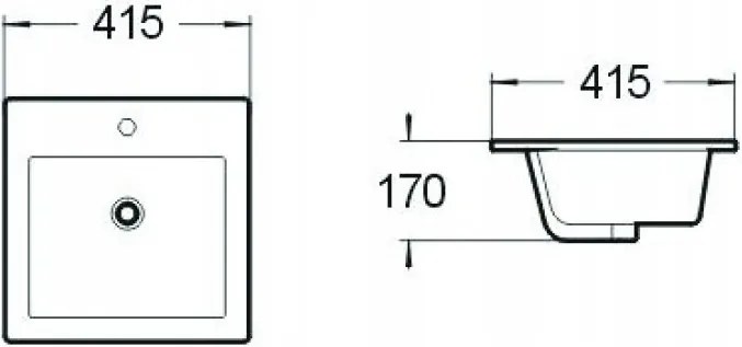 Mexen Stella inbouw wastafel 41 x 41 cm, wit - 25454100