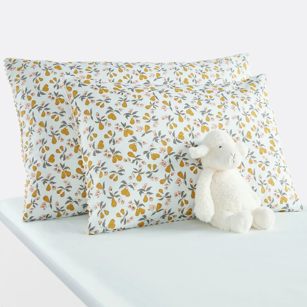 Kussensloop voor babybed 20% gerecycled katoen, Poire
