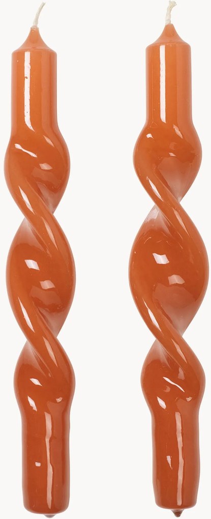 Handgemaakte dinerkaarsen Twist, 2-delig