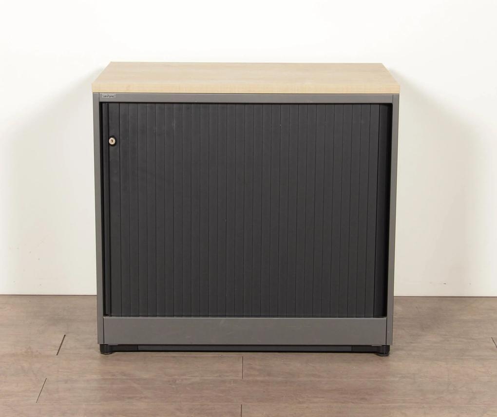 Roldeurkast, antraciet/zwart, 74 x 80 cm, incl. 1 legbord