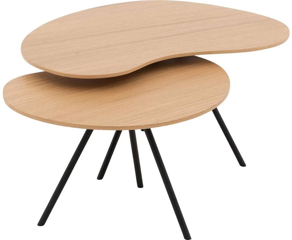 Goossens Salontafel Zyan organisch, hout eiken blank, modern design, 76 x 36 x 69 cm