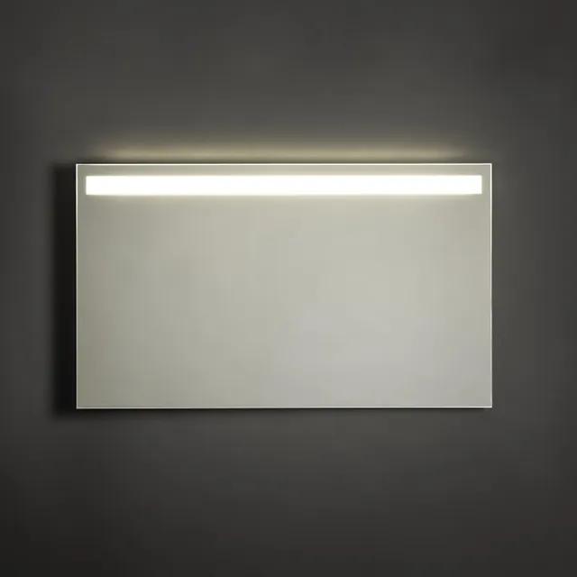 Adema Squared badkamerspiegel 120x70cm met bovenverlichting LED met spiegelverwarming en sensor schakelaar NAA002-N45B-120