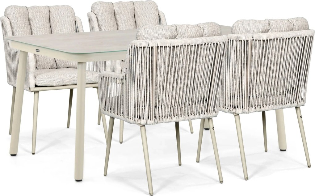 Tuinset 4 personen 160 cm Rope Zand/Beige Lifestyle Garden Furniture Tivoli/Tavano