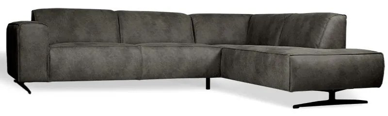 Hoekbank - Lambada - rechts - leer Hunter grijs 104