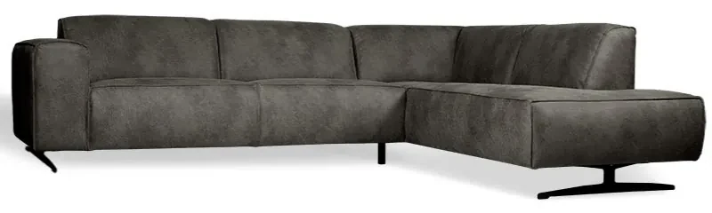 Hoekbank - Lambada - rechts - leer Hunter grijs 104