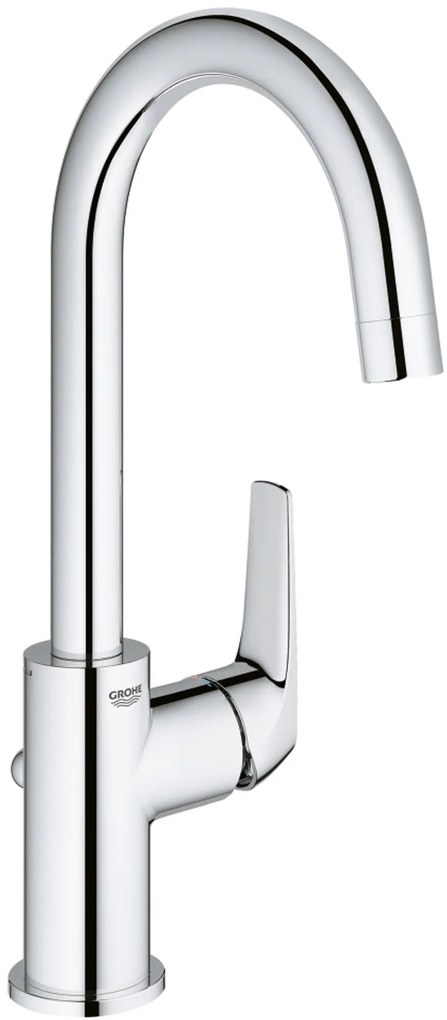 Grohe QuickFix Start Flow draaibare wastafelkraan met trekwaste chroom