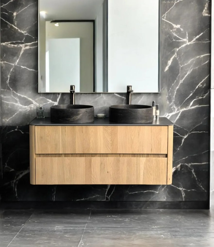 B-Stone Branson badkamermeubel eiken met toppaneel grijs 120cm