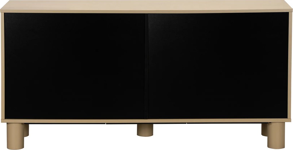 Mat Dressoir Met Strepen Zandkleur 150 Cm - 150x40x75cm.
