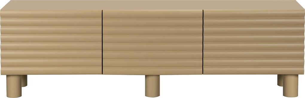 Zandkleur Tv-meubel Met Grote Ribbels 180 Cm - 180x40x55cm.