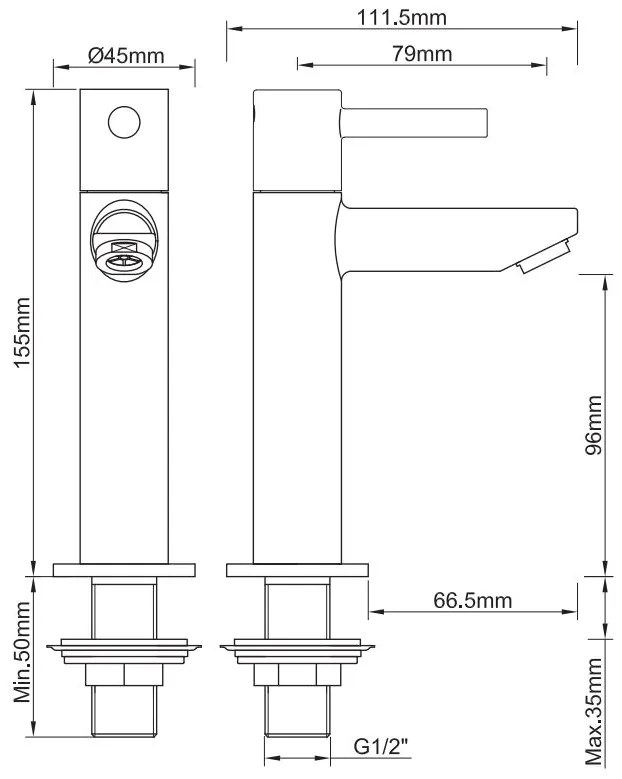 Mueller Gold XL toiletkraan hoog geborsteld messing PVD