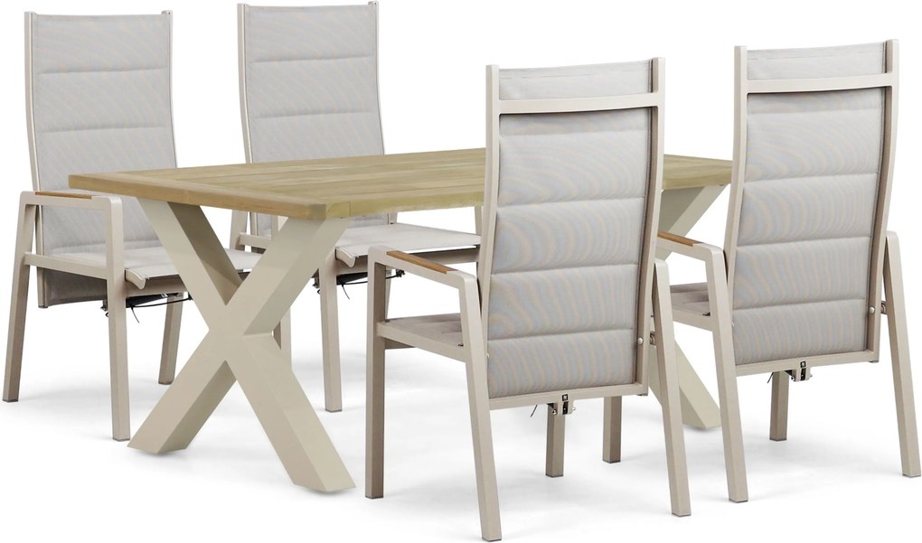 Tuinset 4 personen 180 cm Aluminium Taupe Lifestyle Garden Furniture Essence/Cardiff