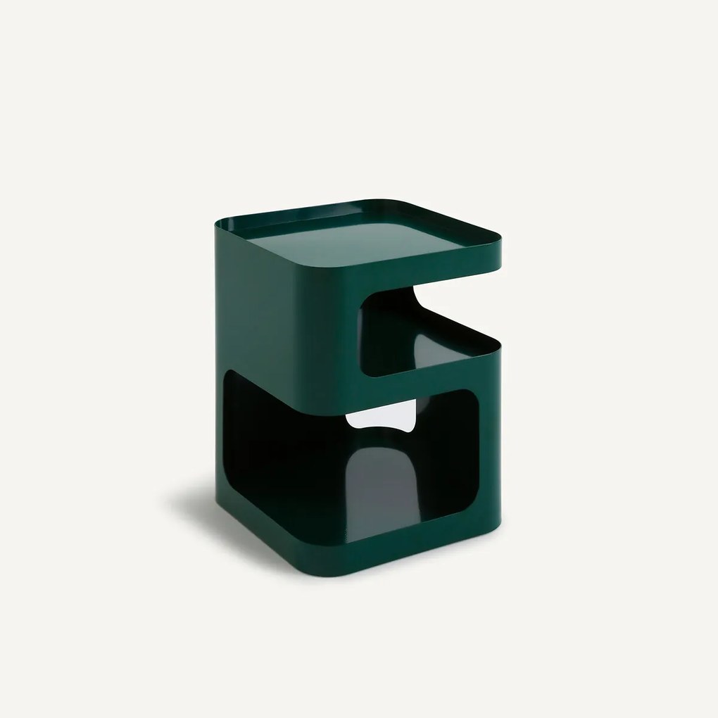 Nachtkastje van staalmetaal, 2 nissen, Sandoval