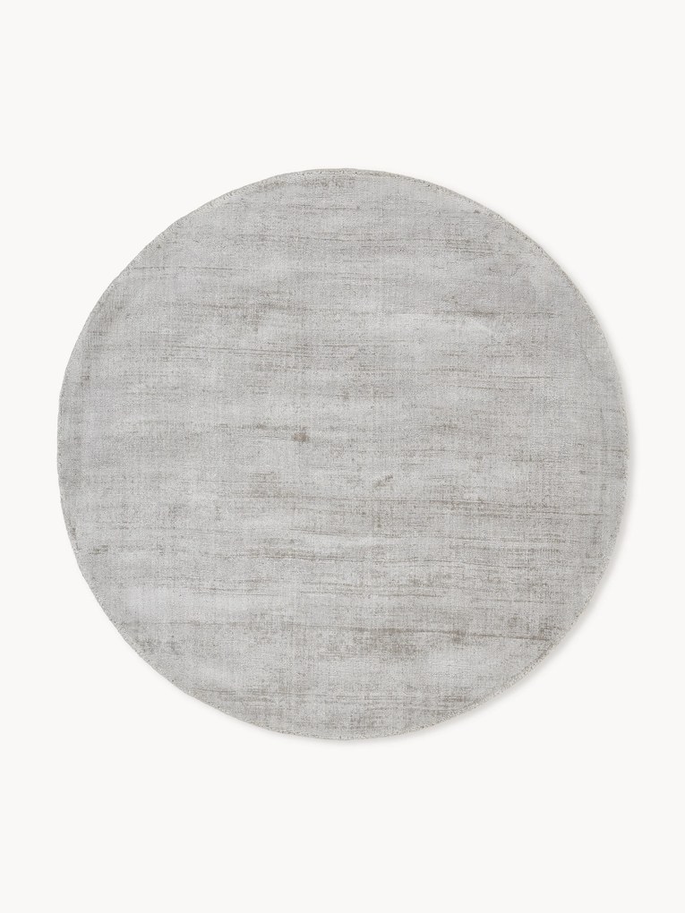 Rond handgeweven viscose vloerkleed Jane