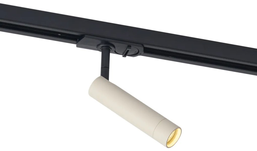 Moderne spot beige met zwart voor railsysteem 1-fase - Iconic Ivy