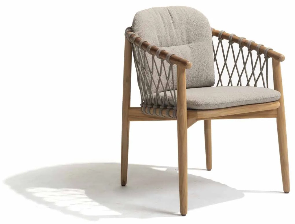 4 Seasons Outdoor Nora tuinstoel naturel teak SALE Showroommodel Tuinstoel   beige weerbestendig