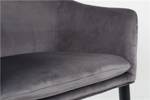 House of Rebels Eetkamerstoel - Bram - Grijs - Fluweel - House of Rebels