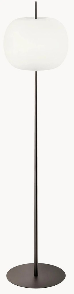 Dimbare vloerlamp Kushi, mondgeblazen
