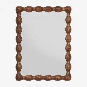 Rechthoekige Wandspiegel Van Mangohout Tessaia Donker Handvat Hout & 60 X 80 Cm - Sklum