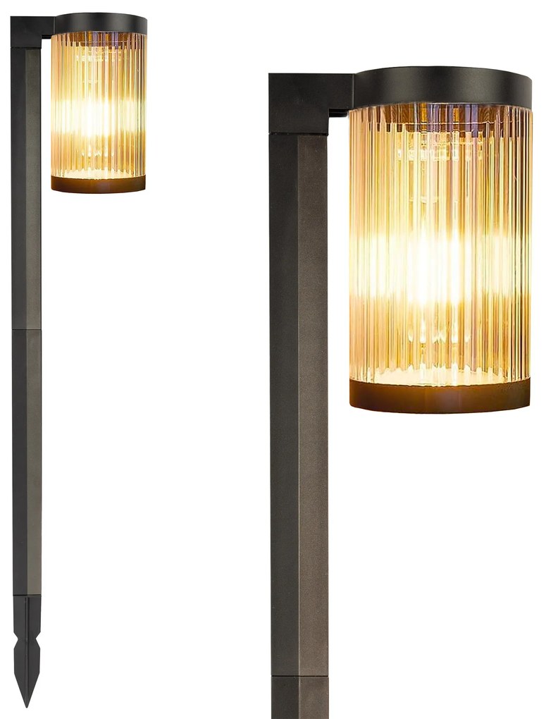 Set van 2 Aurora LED Solar Tuinlamp Zwart Tuinverlichting Zwart