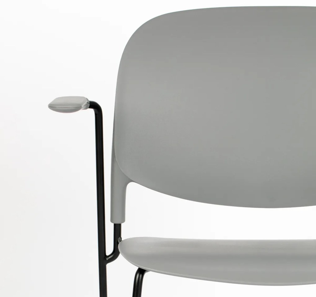 Stapelbare Stoel Met Arm Grijs