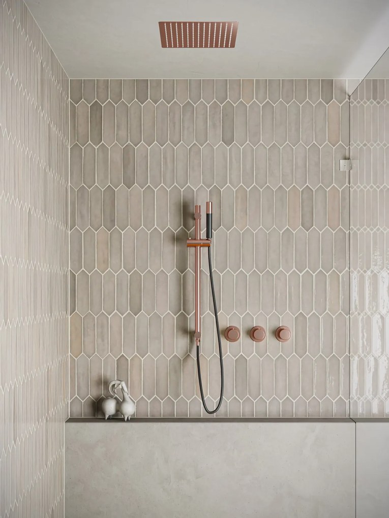 Saniclear Plus Pro inbouw regendouche met inbouw douchekop 30x30cm, glijstang en staafhanddouche geborsteld koper