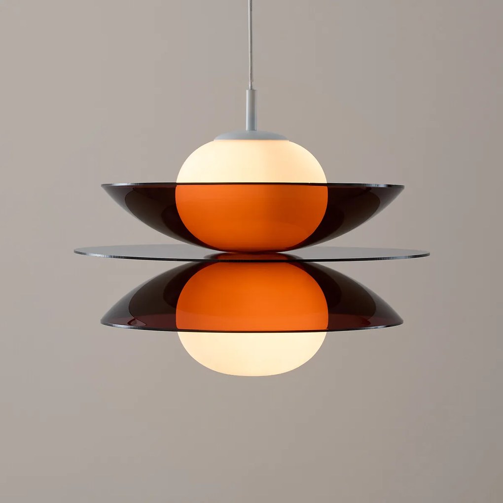 Hanglamp van plexiglas en opalineglas, Okara