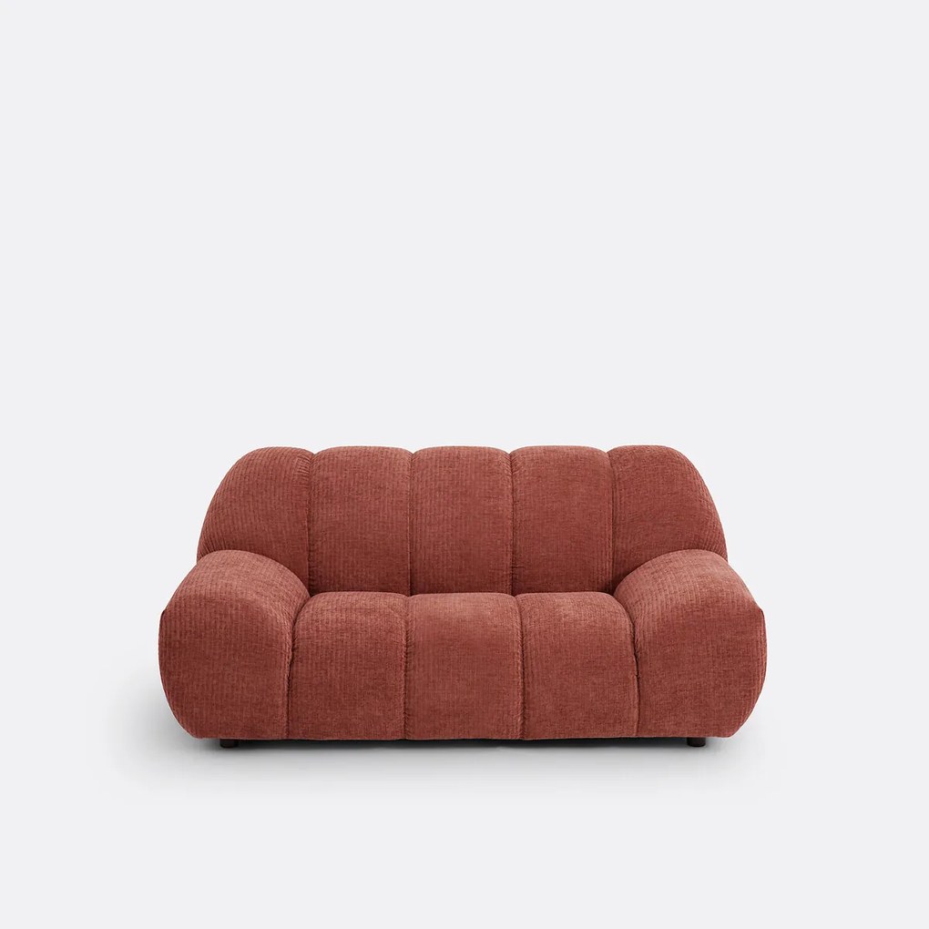 2-zitsbank van chenille fluweel met reliëf, Nuria